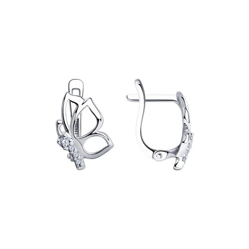 серьги из серебра с фианитами