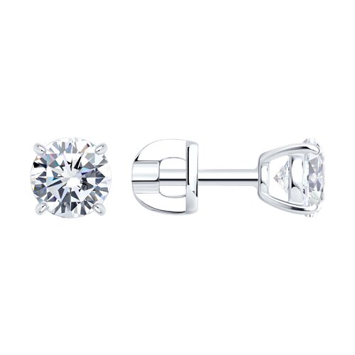 серьги из серебра с фианитами