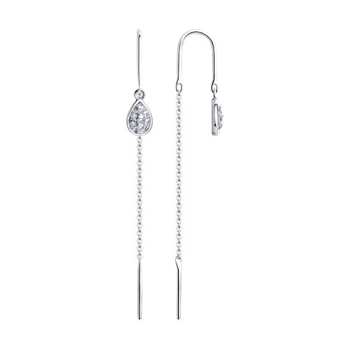 серьги из серебра с фианитами