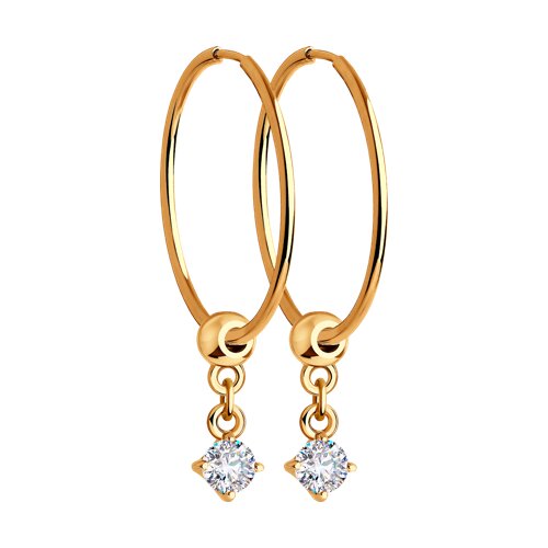 серьги из золота с фианитами