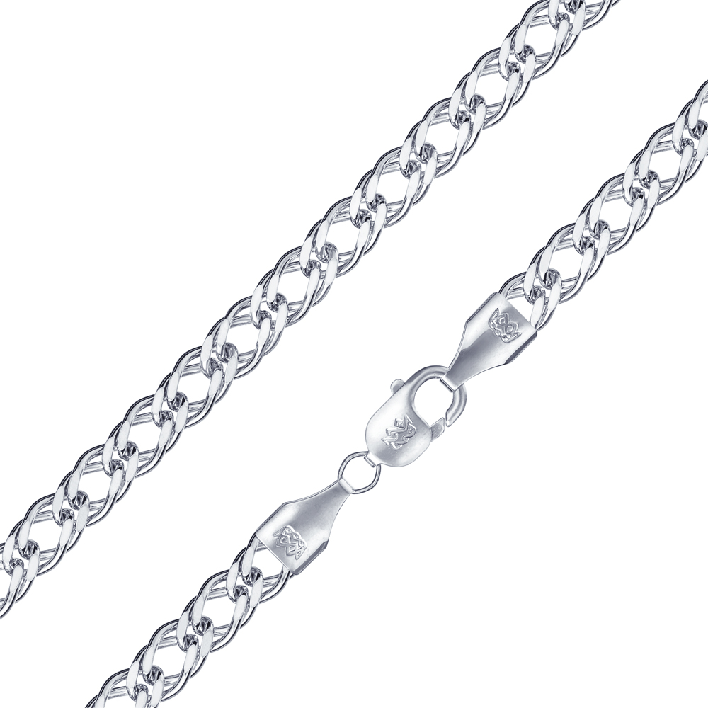 Цепь пустотелая из серебра