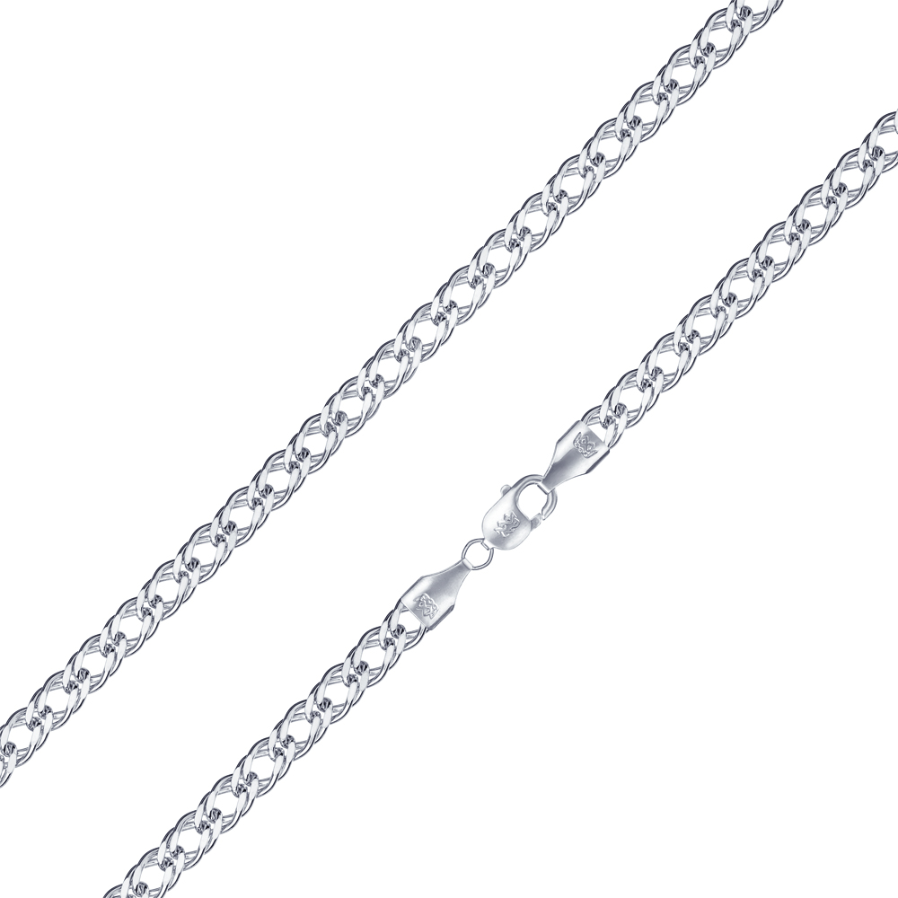 Цепь пустотелая из серебра