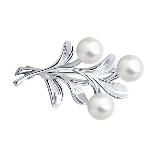 брошь из серебра с жемчугом