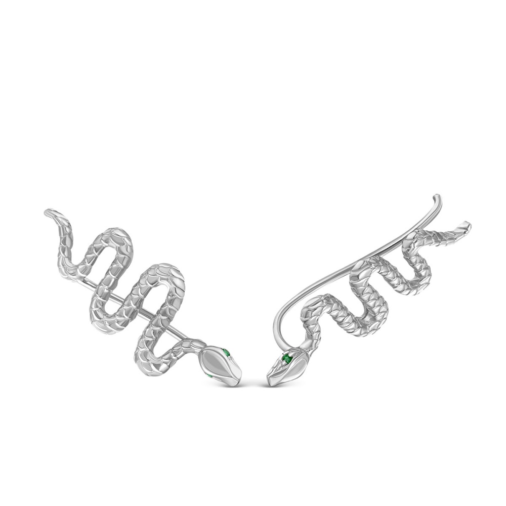 Серьги из серебра с фианитами