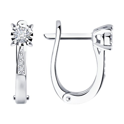 серьги из белого золота с бриллиантами