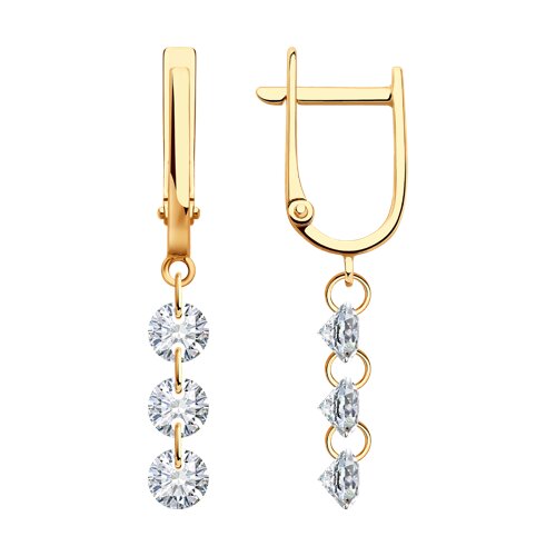 серьги из золота с фианитами