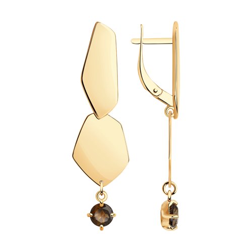 Серьги из серебра с раухтопазами