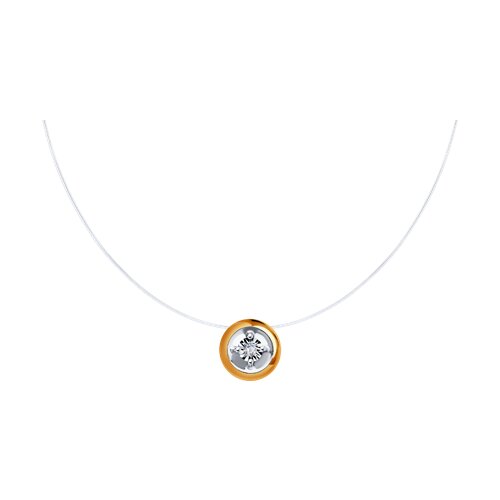 колье из комбинированного золота с бриллиантом