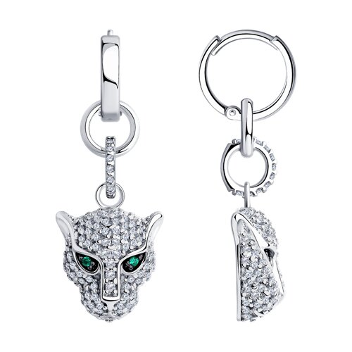 серьги из серебра с фианитами