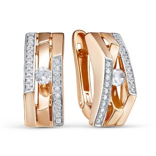 Серьги из золота с фианитами