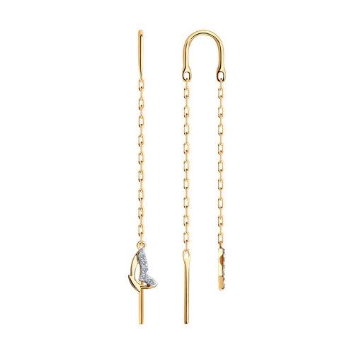 серьги из золота с фианитами