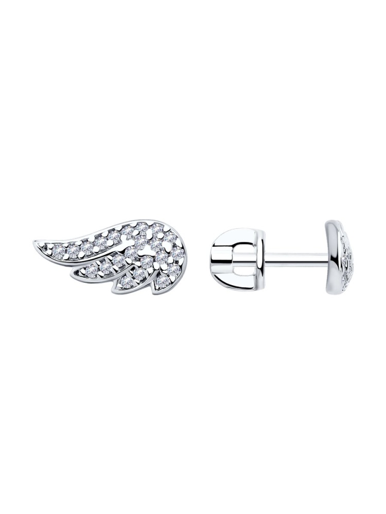 серьги из серебра с фианитами