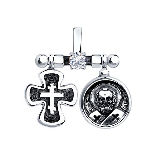 подвеска из серебра с фианитом