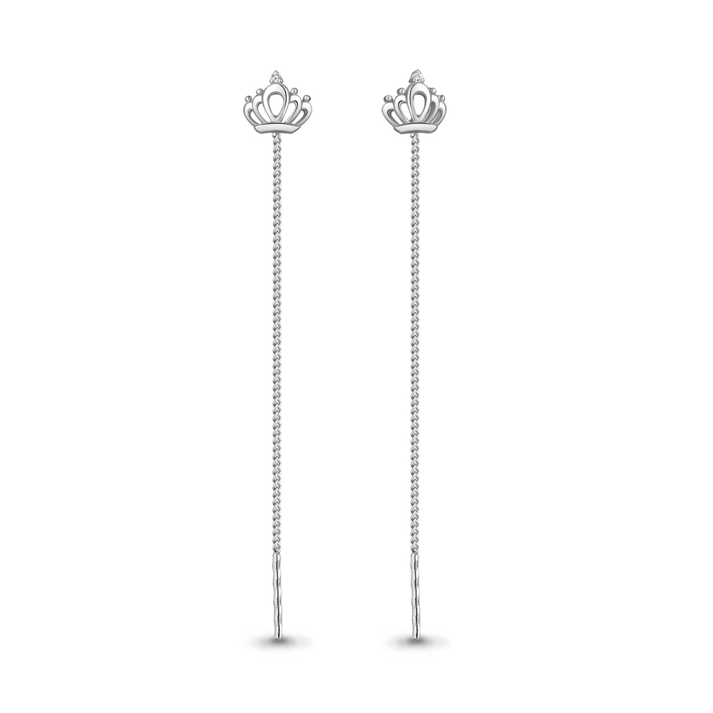Серьги из серебра с фианитами