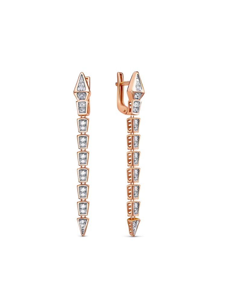 Серьги из золота с фианитами