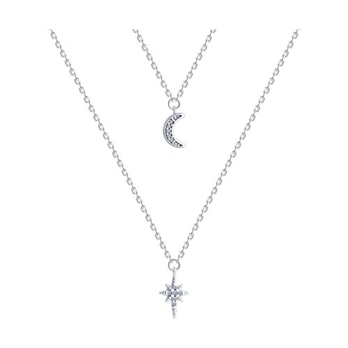 колье из серебра с фианитами