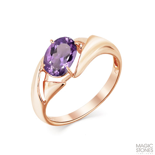 Кольцо из золота с аметистом