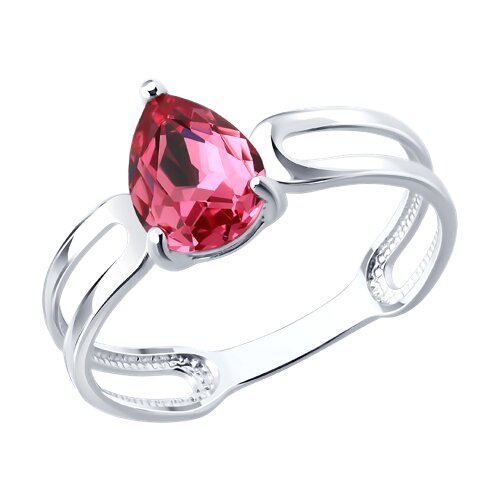 Кольцо из серебра с кристаллом