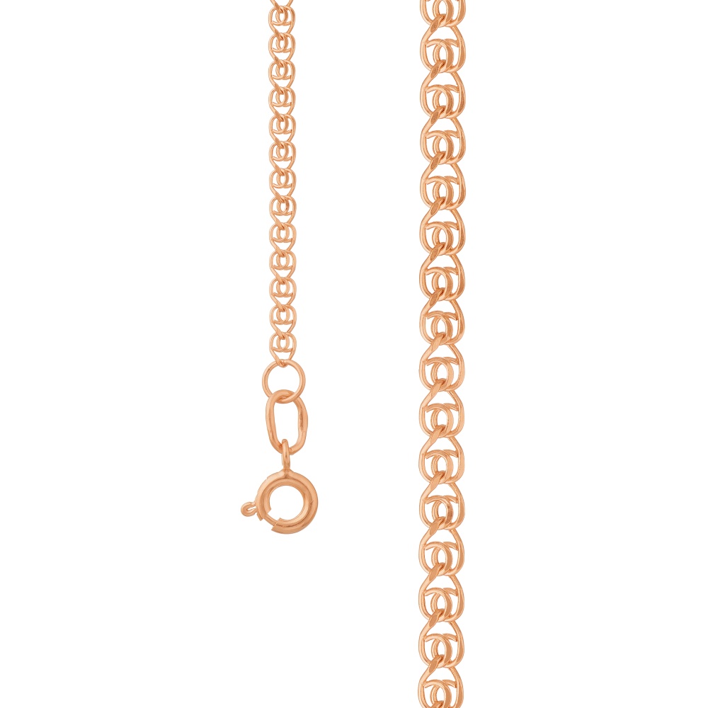 Цепь пустотелая из золота плетение "Лав"