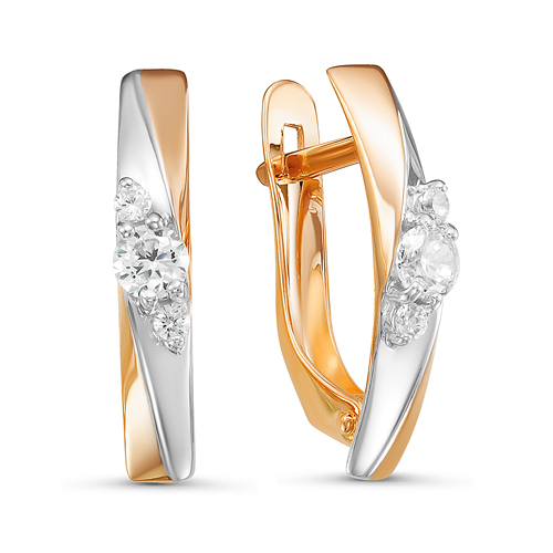 Серьги из золота с фианитами