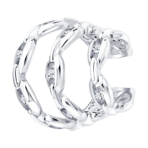 серьга из серебра с фианитами