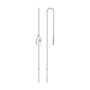 серьги из серебра с фианитами