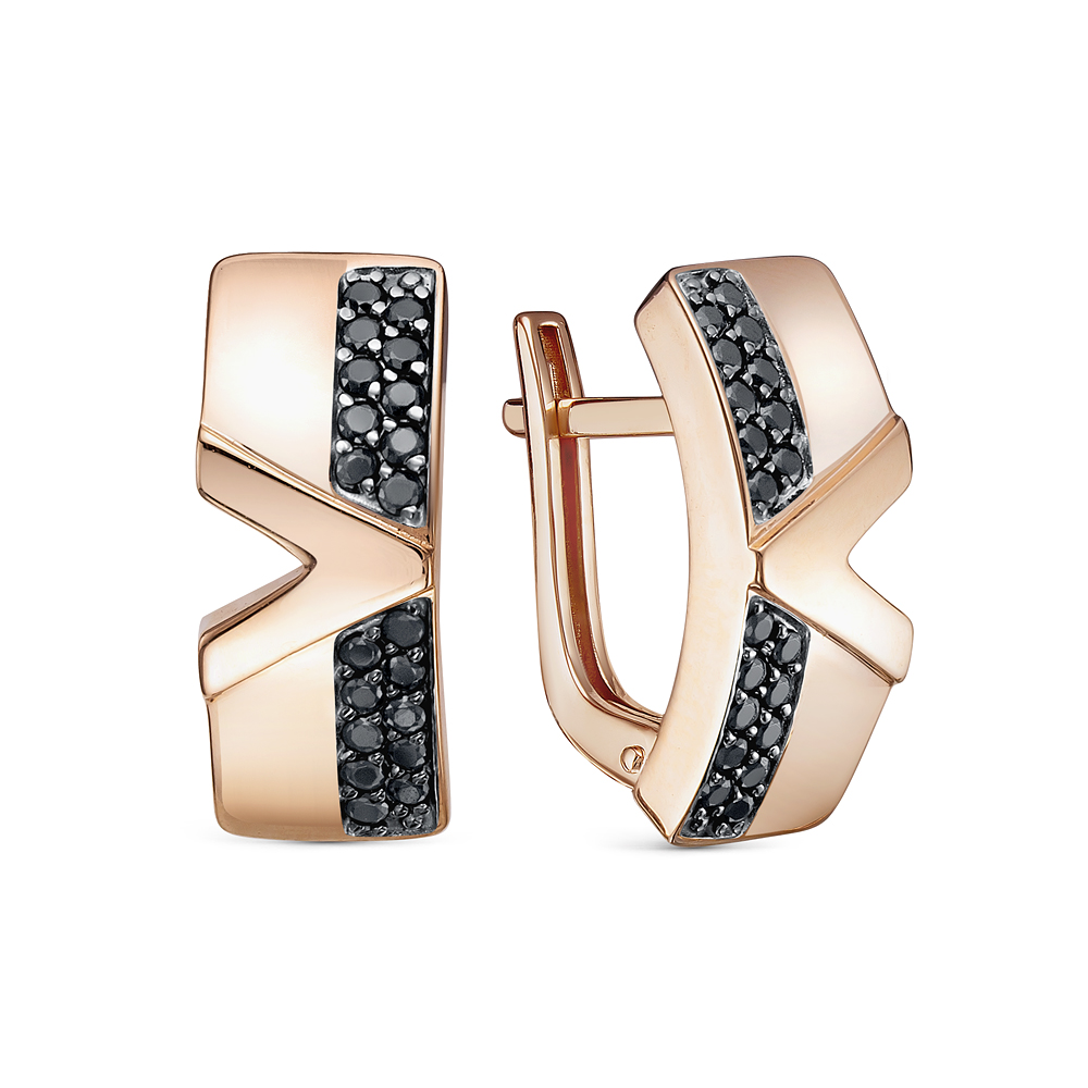 Серьги из золота с фианитами