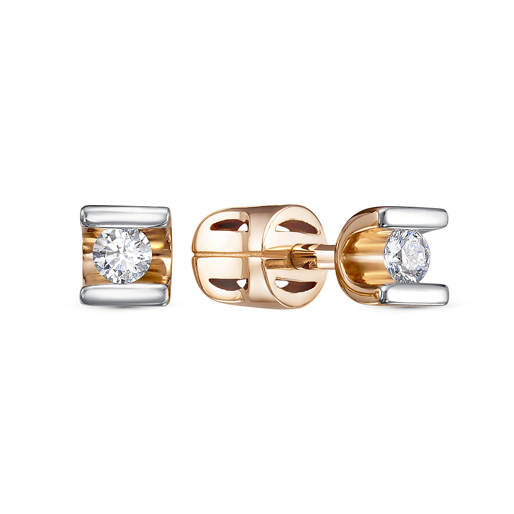 Серьги из золота с фианитом