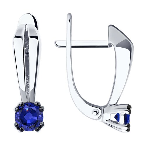 серьги из белого золота с сапфирами