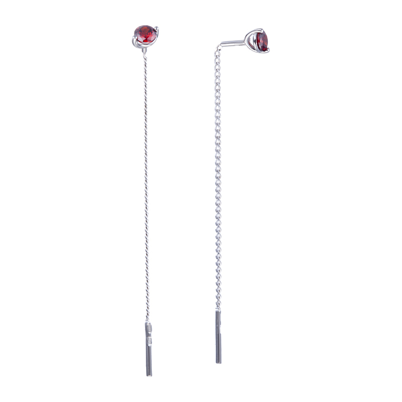 Серьги из серебра с фианитами