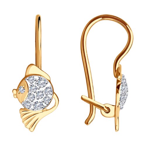 серьги из золота с фианитами