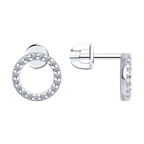 серьги из серебра с фианитами