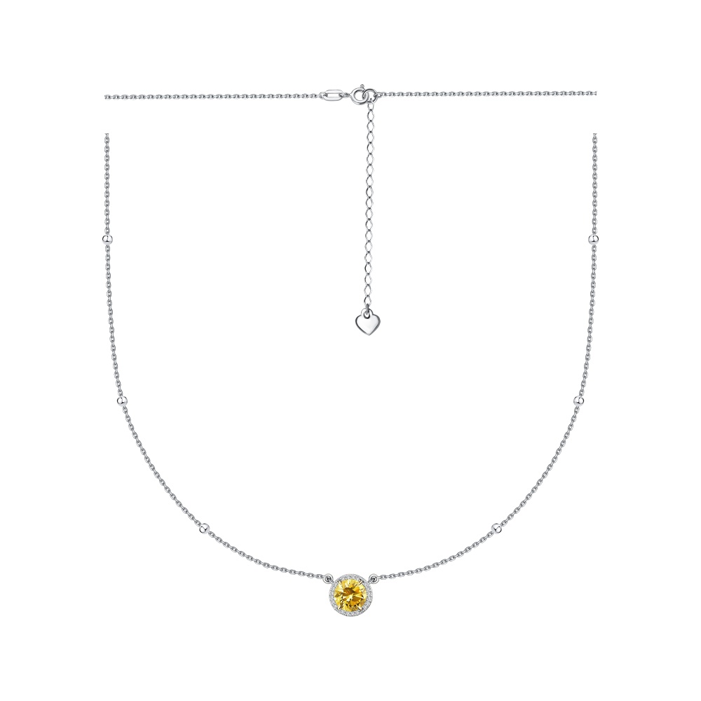 Колье из серебра с фианитами