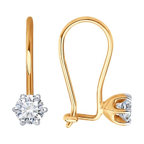 серьги из золота с фианитами