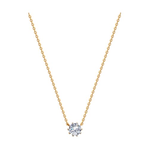 колье из золота с фианитом