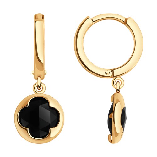 серьги золотые пробы 585 с агатом