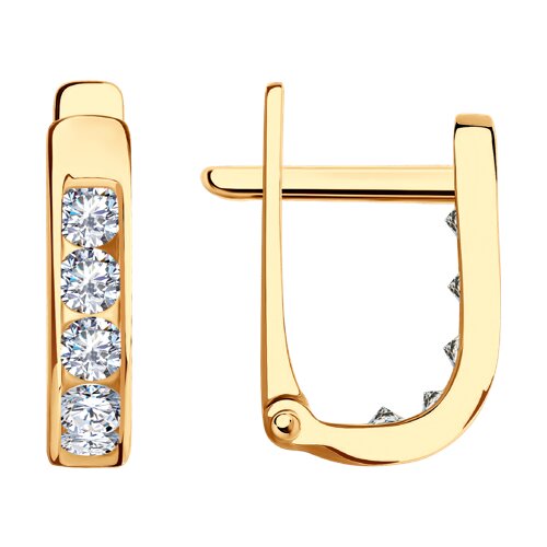 серьги из золота с фианитами