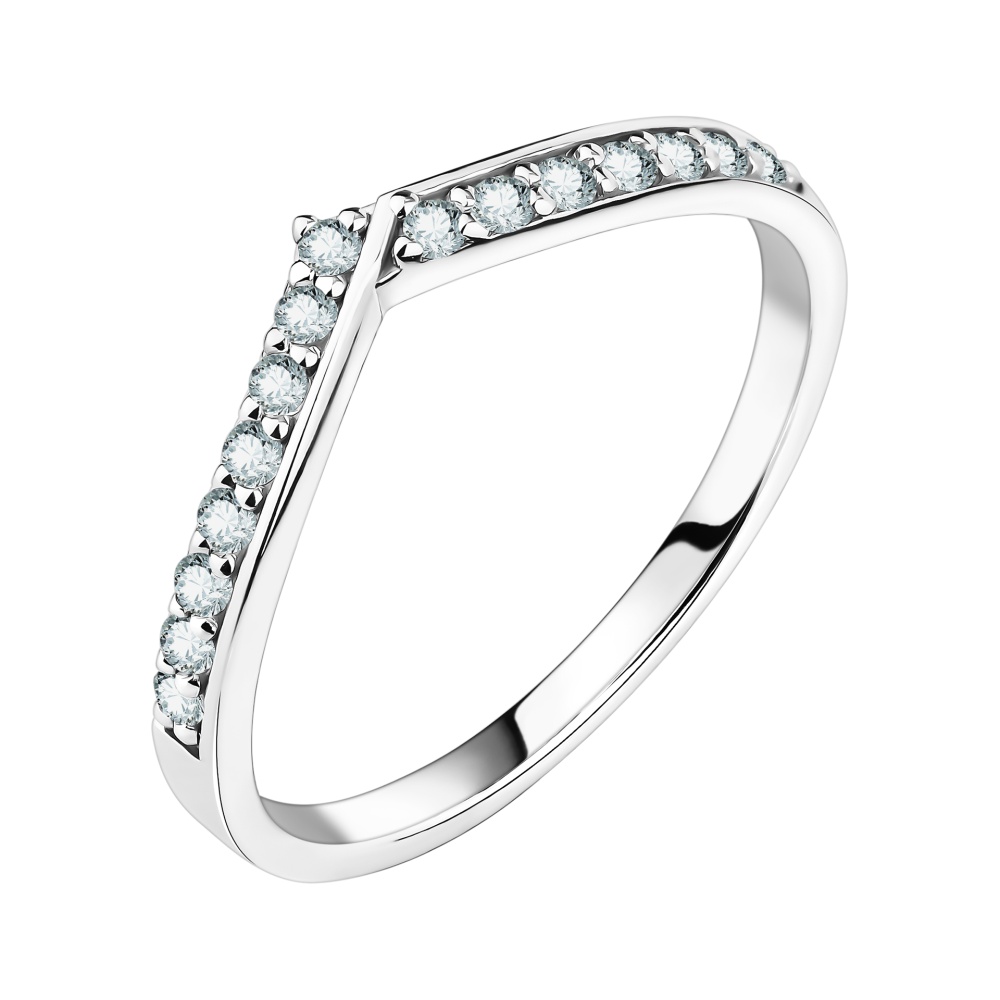 Кольцо из серебра с фианитами