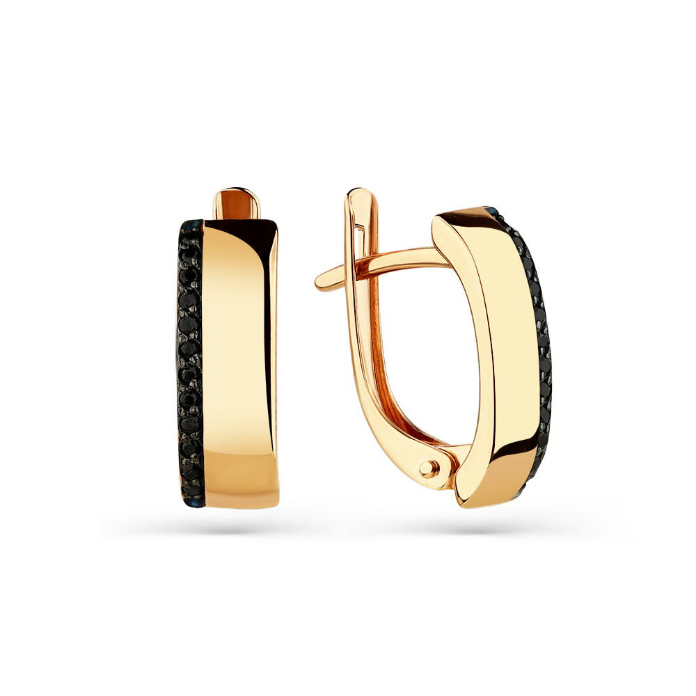 Серьги из золота с фианитами