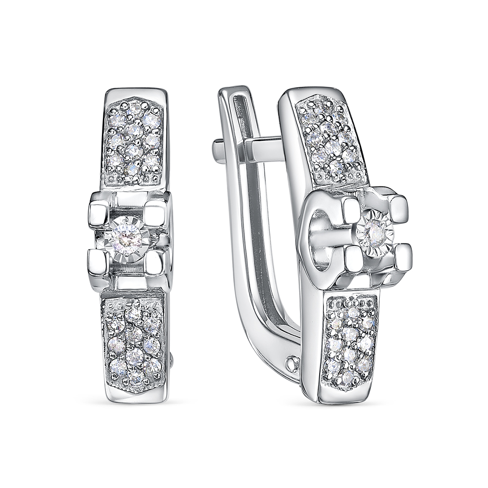 Серьги из белого золота с бриллиантами