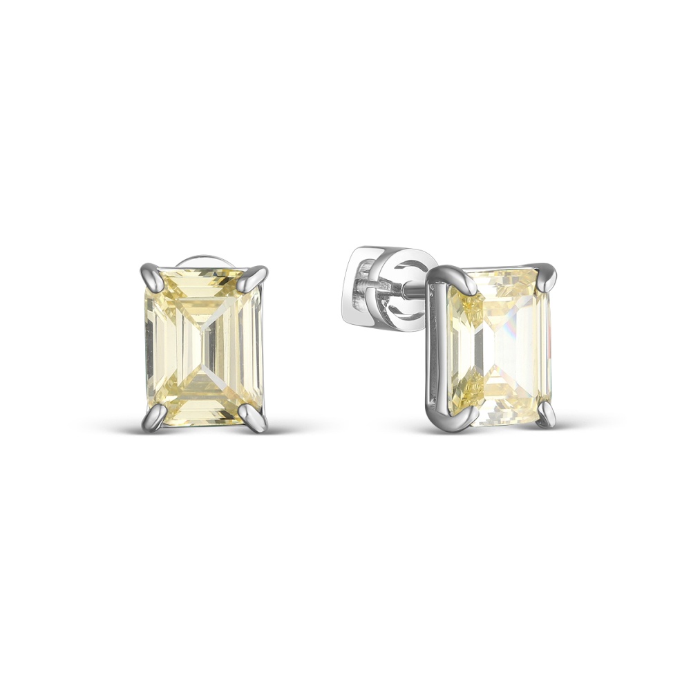 Серьги из серебра с бриллианитом