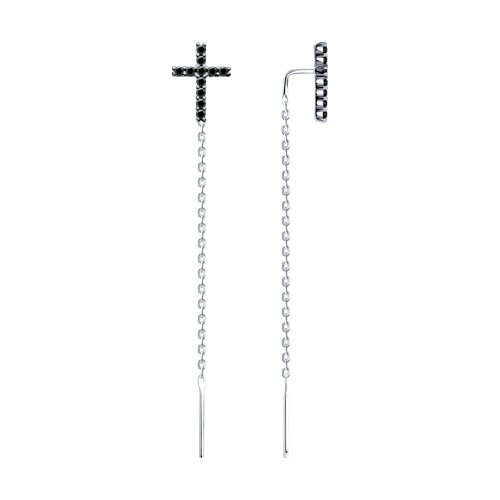 серьги из серебра с фианитами