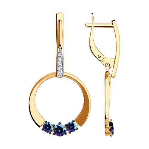 Серьги из золота с фианитами SWAROVSKI