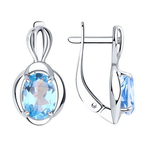 серьги из серебра с топазами