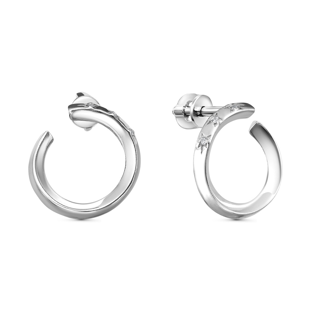 Серьги из серебра с фианитами