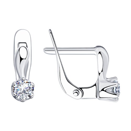 серьги из серебра с фианитами