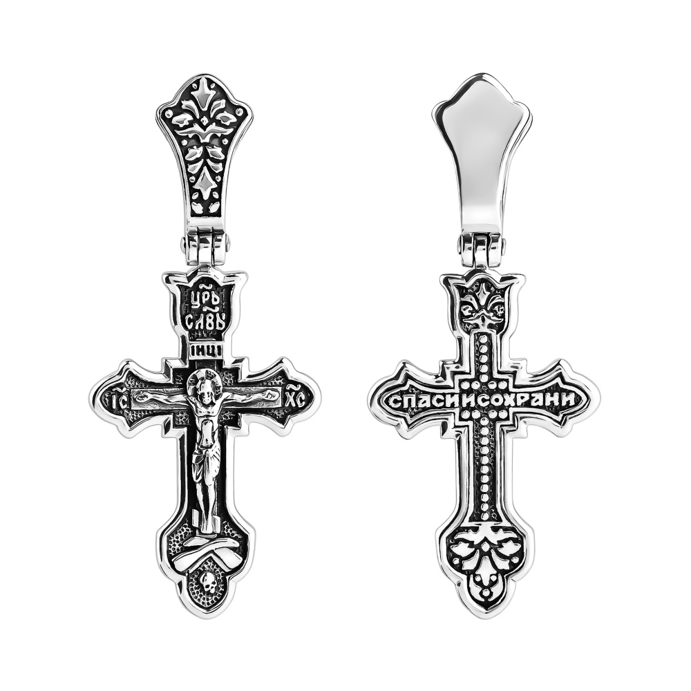 Подвеска-крест из серебра