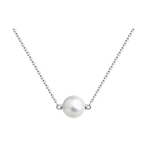 колье из серебра с синтетическим жемчугом