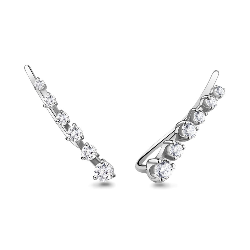 Серьги из серебра с фианитами