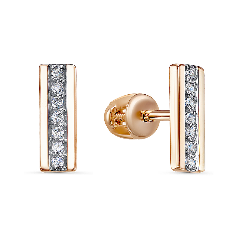 Серьги из золота с фианитами